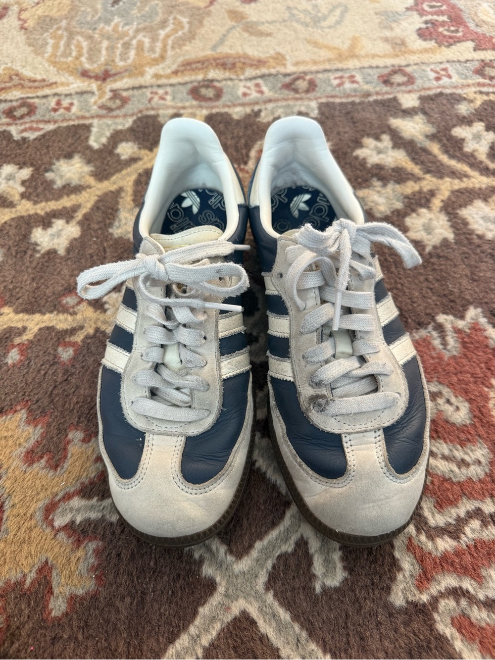 adidas Sambas Navy and White Retro Court Sneakers